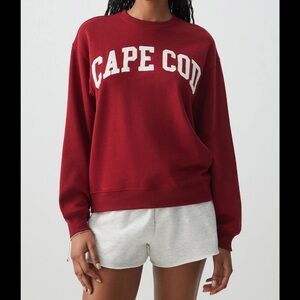 ardene red cape cod crewneck sweatshirt